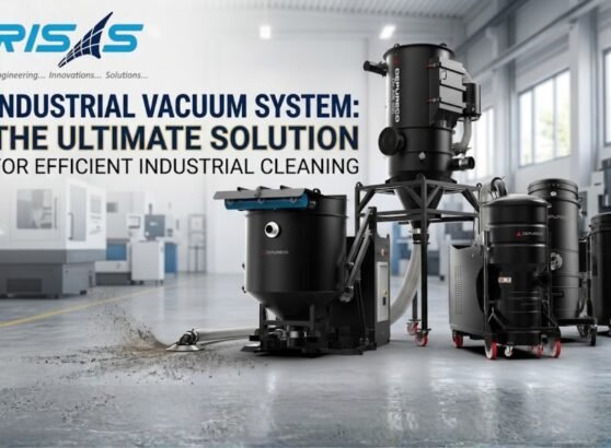 Industrial vacuum system used for efficient cleaning and dust removal in manufacturing and industrial facilities