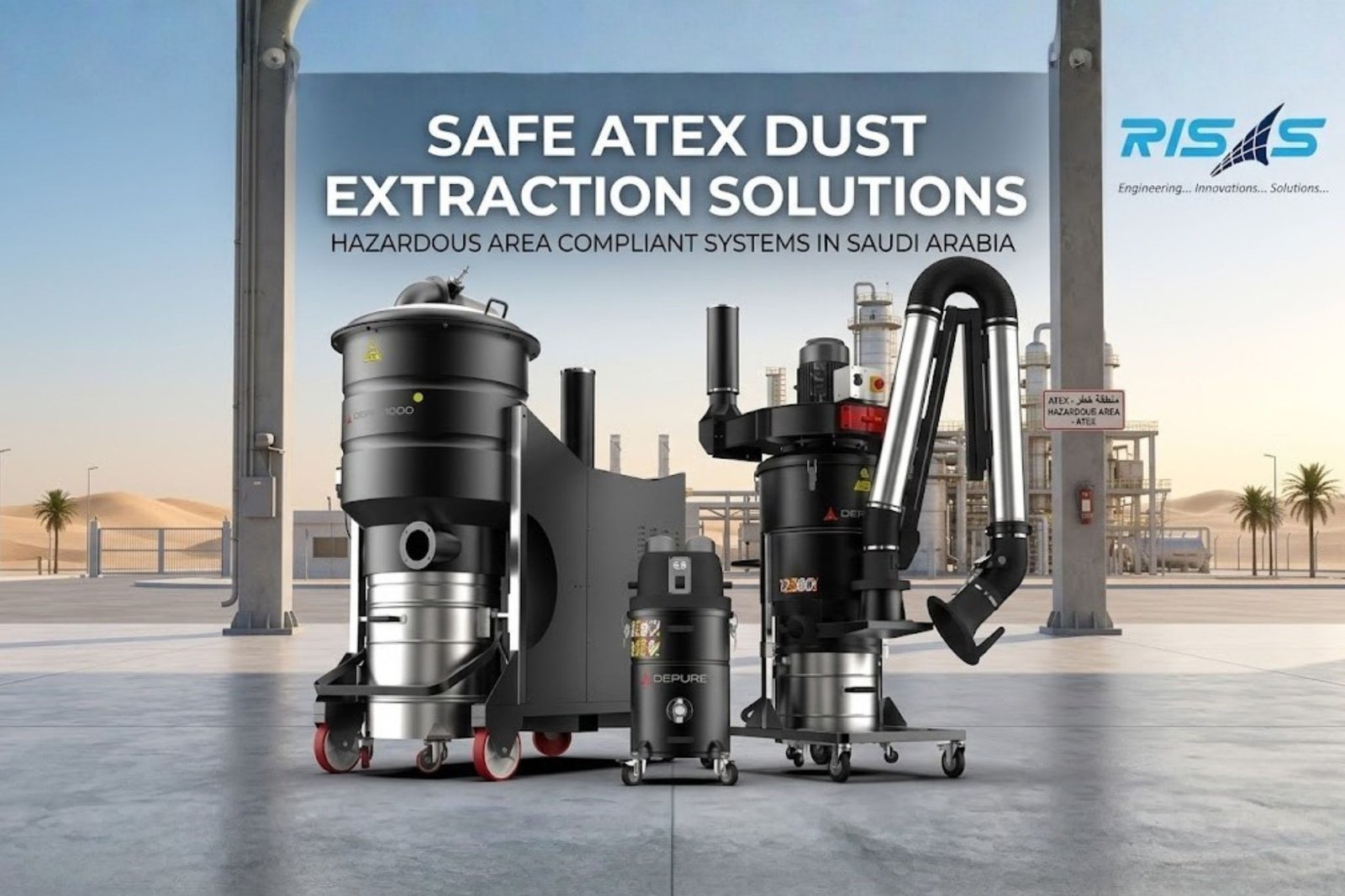 ATEX industrial vacuum system used for safe dust extraction in hazardous industrial environments in Saudi Arabia