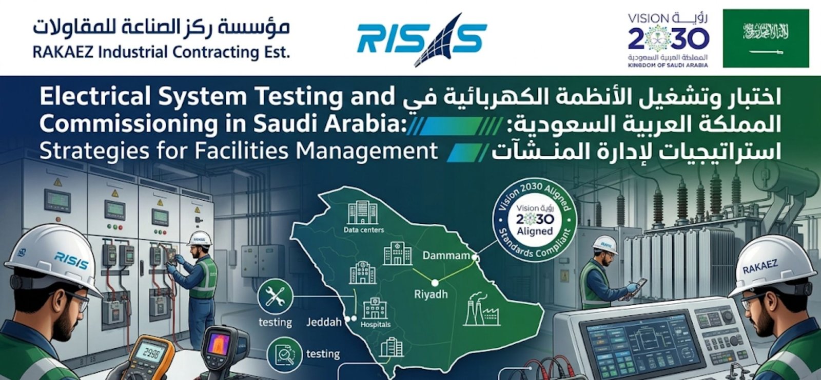 Electrical system testing and commissioning services in Saudi Arabia for industrial and commercial facilities